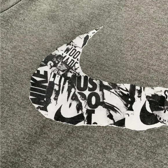 Nike Dri Fit Therma Fleece Running Turtleneck Big Swoosh Grey Pullover Hoodie XL - Picture 11 of 14